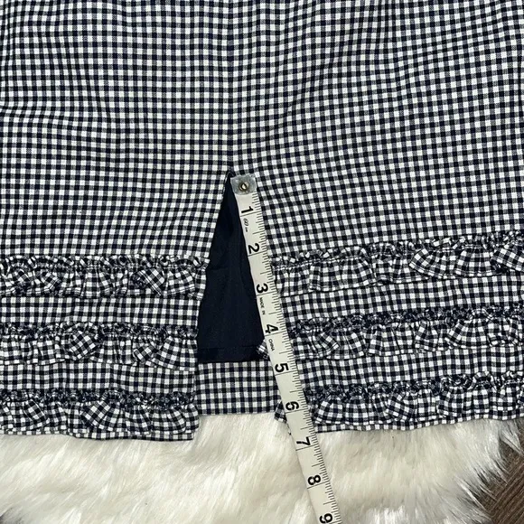 BODEN Plaid Checkered Pencil Skirt Ruffle Hem 10R