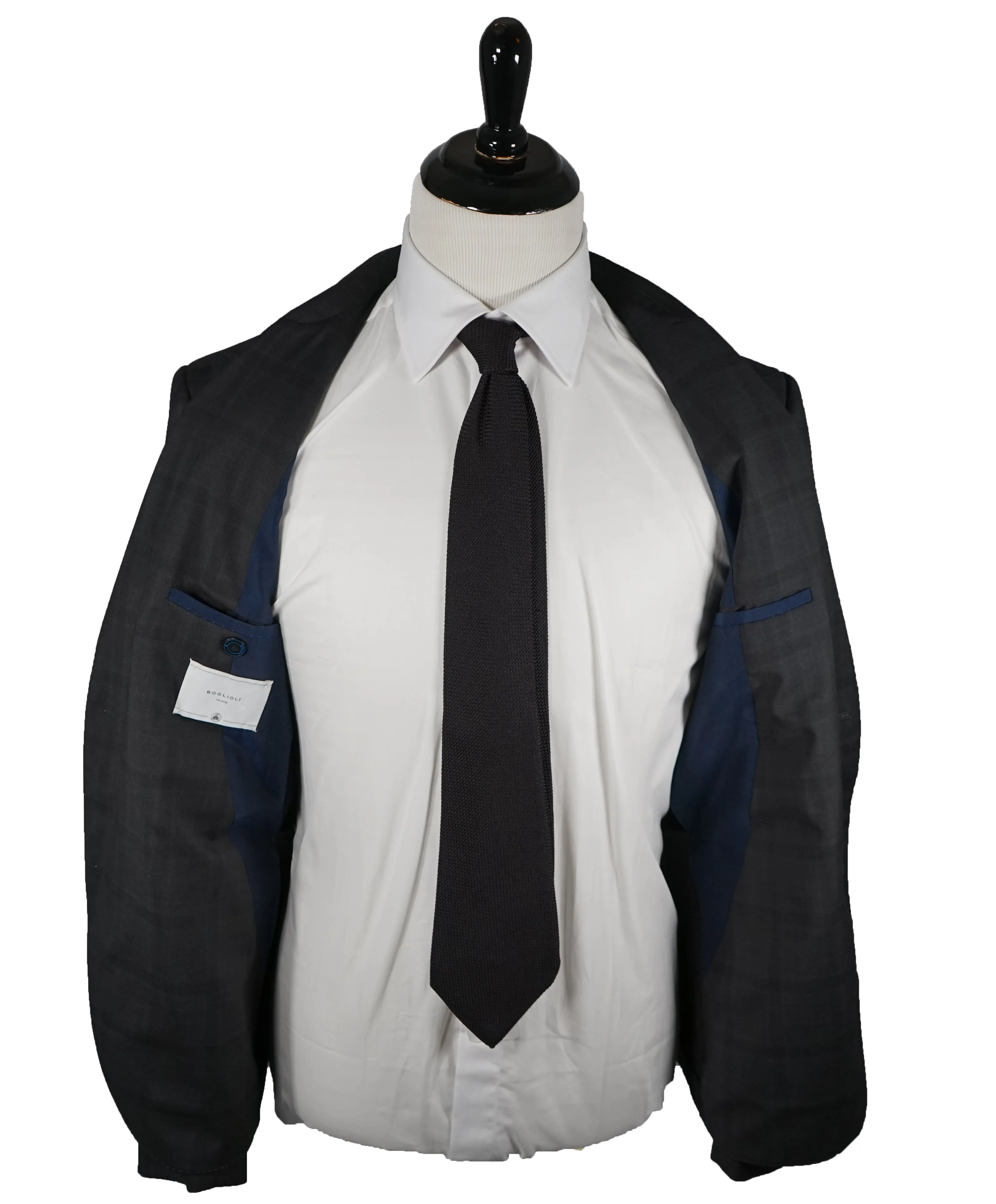 BOGLIOLI - Milano Semi-Lined Wool MOP Button Plaid Check Suit - 42R