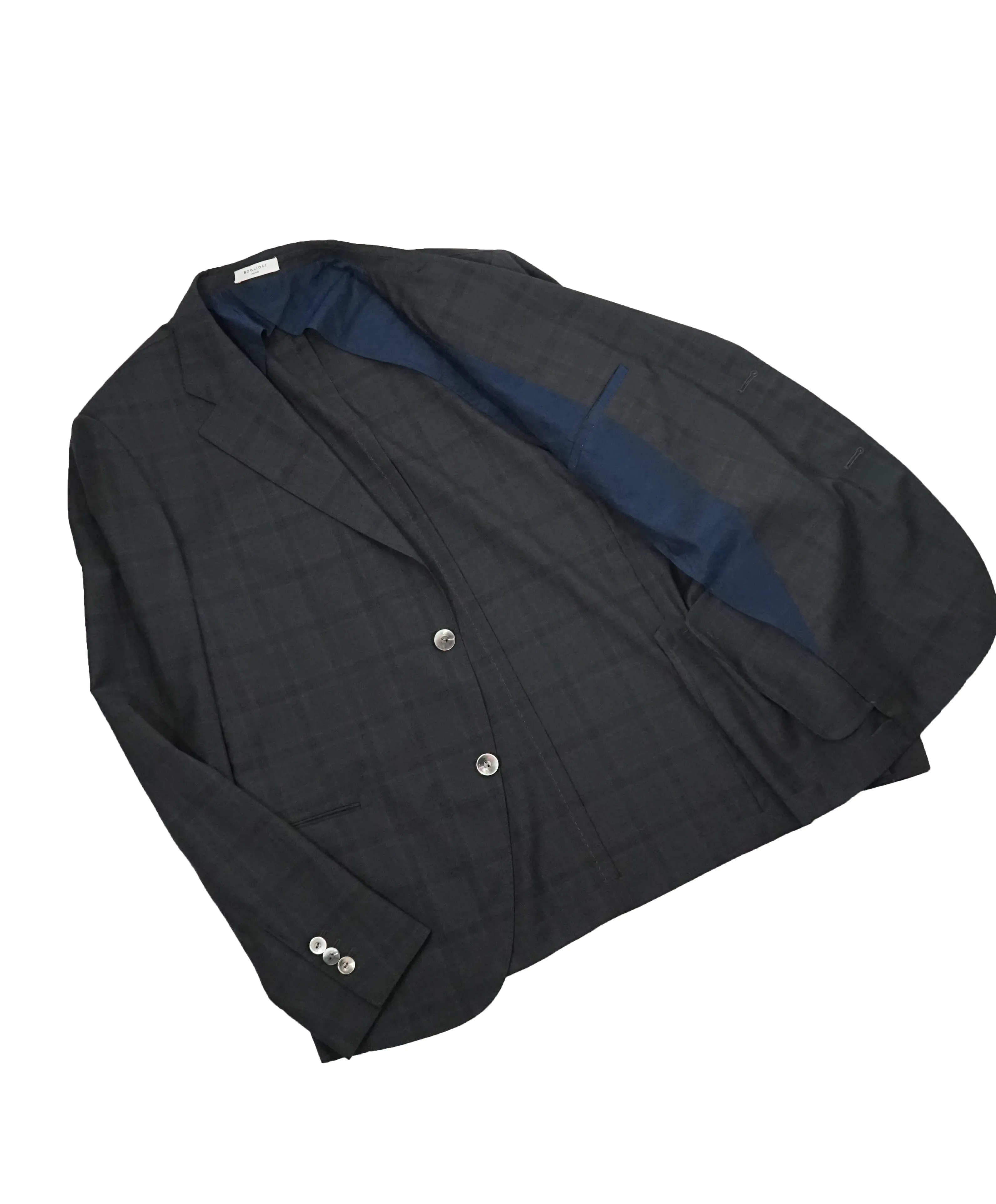 BOGLIOLI - Milano Semi-Lined Wool MOP Button Plaid Check Suit - 42R