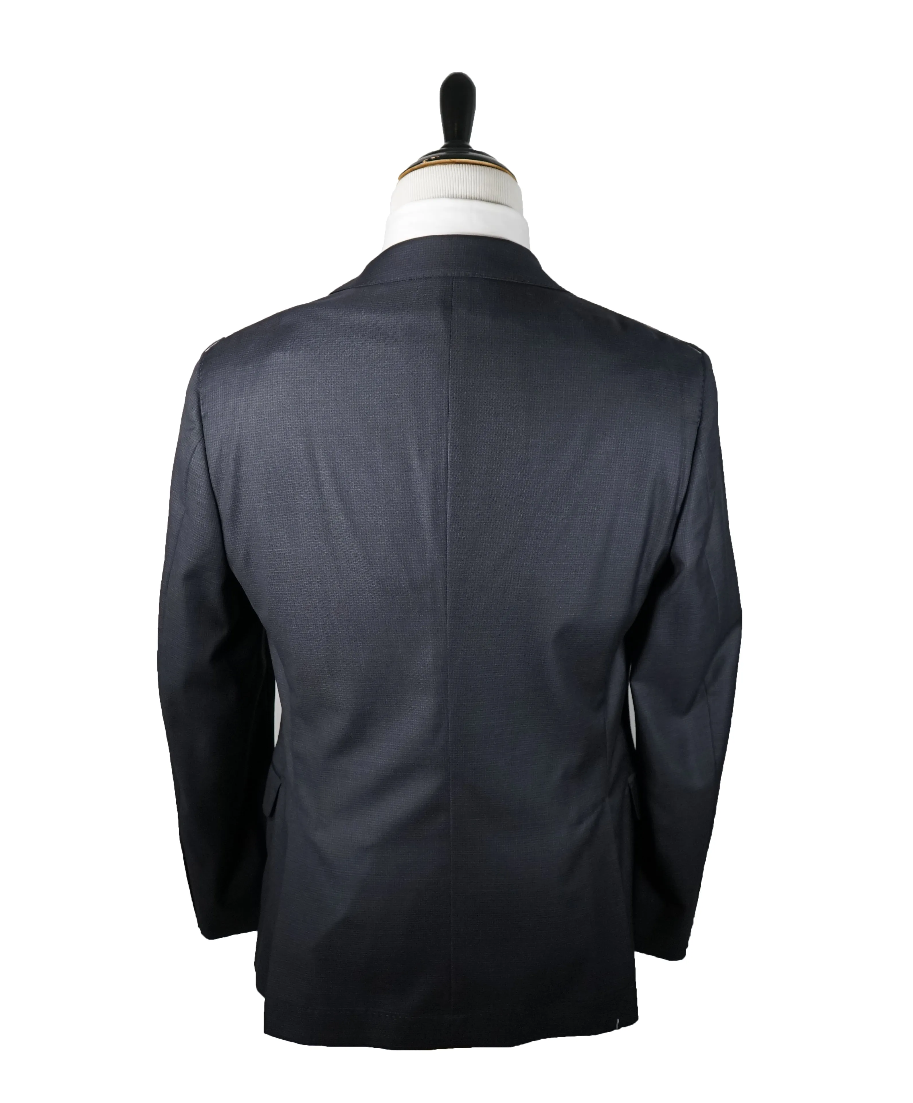 BRUNELLO CUCINELLI - Blue / Gray Check Minicheck Wide Peak Lapel Suit - 48R