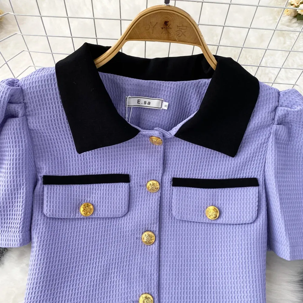 Bubble Sleeve  Skirt Suit