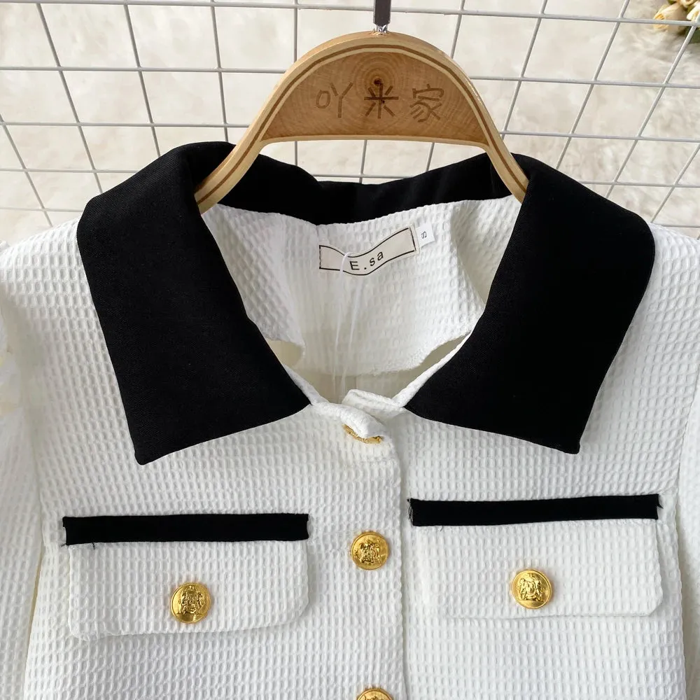 Bubble Sleeve  Skirt Suit