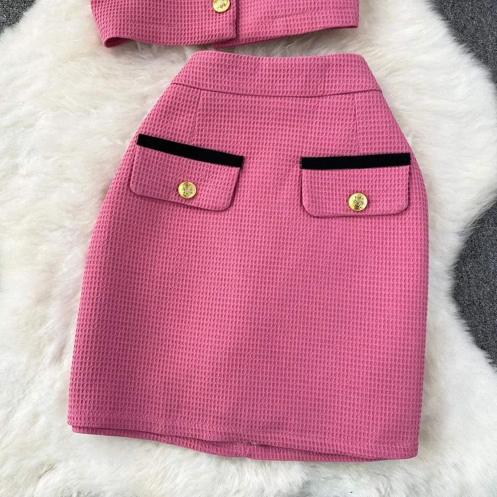 Bubble Sleeve  Skirt Suit