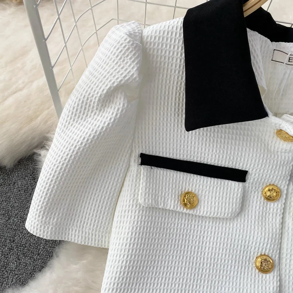 Bubble Sleeve  Skirt Suit