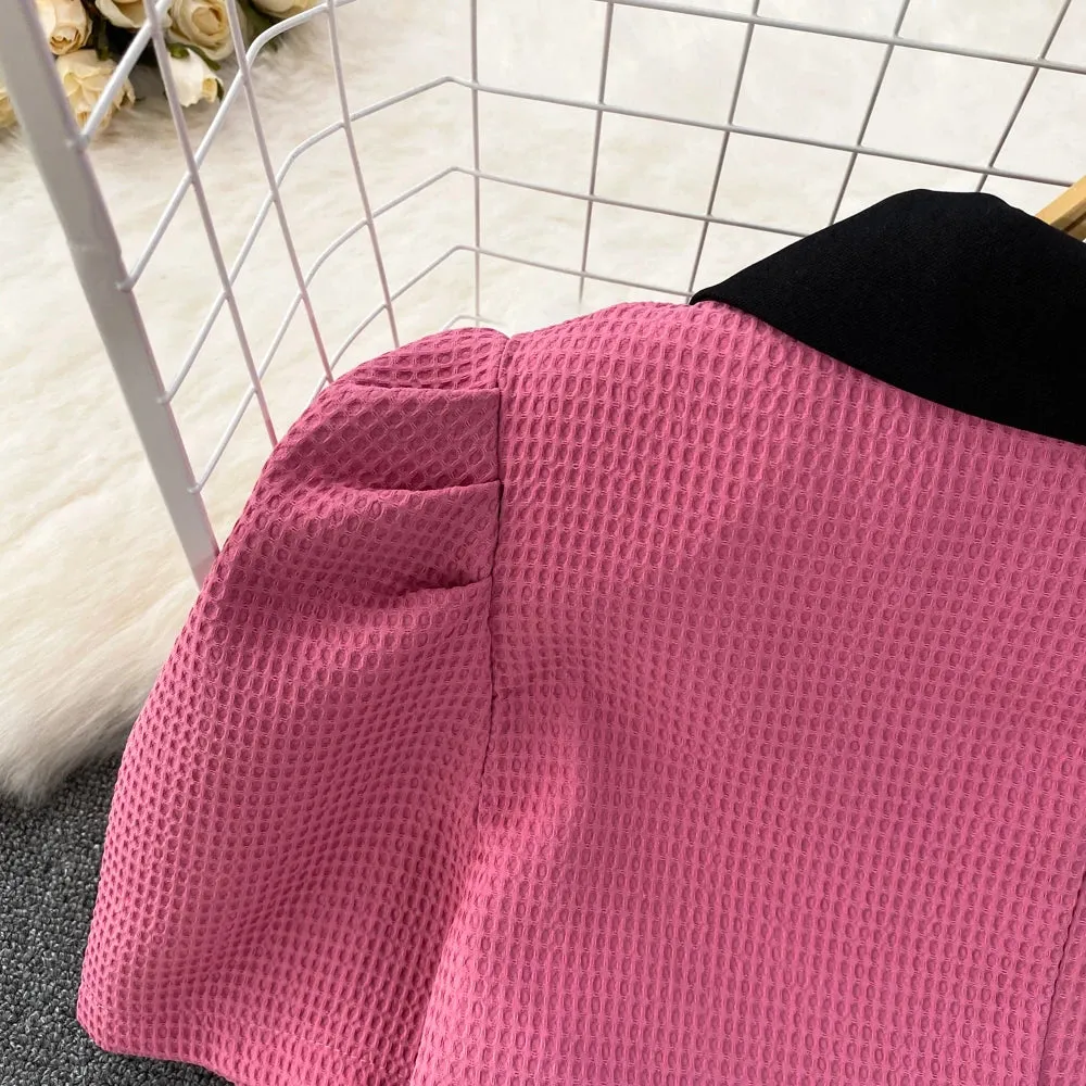 Bubble Sleeve  Skirt Suit