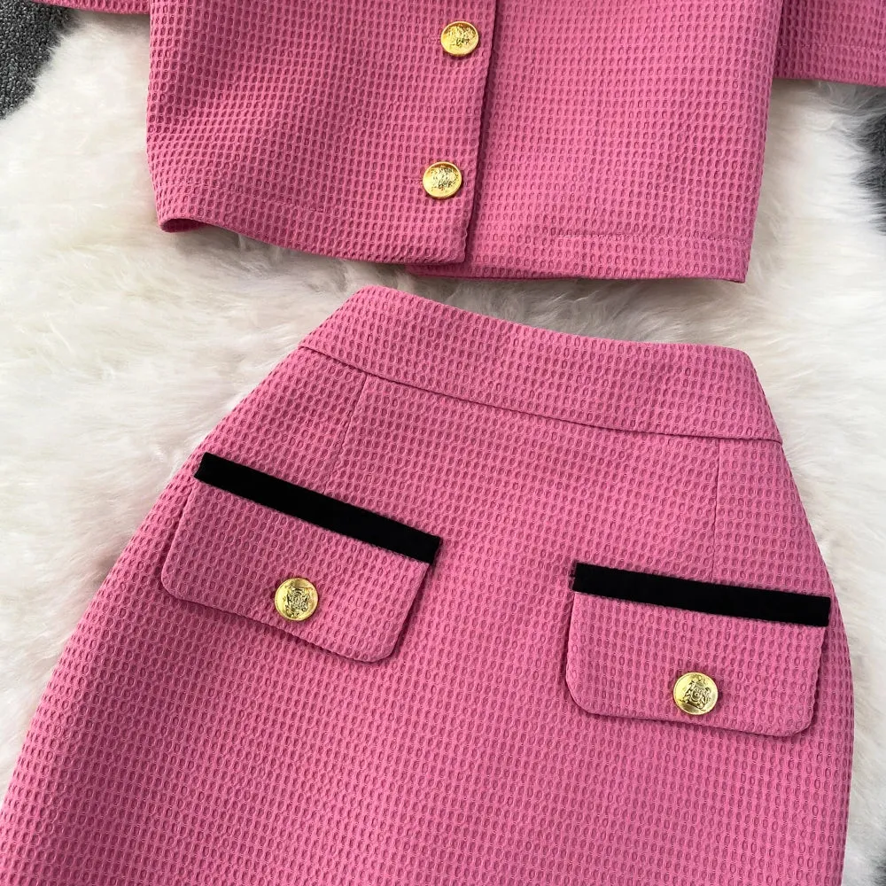 Bubble Sleeve  Skirt Suit