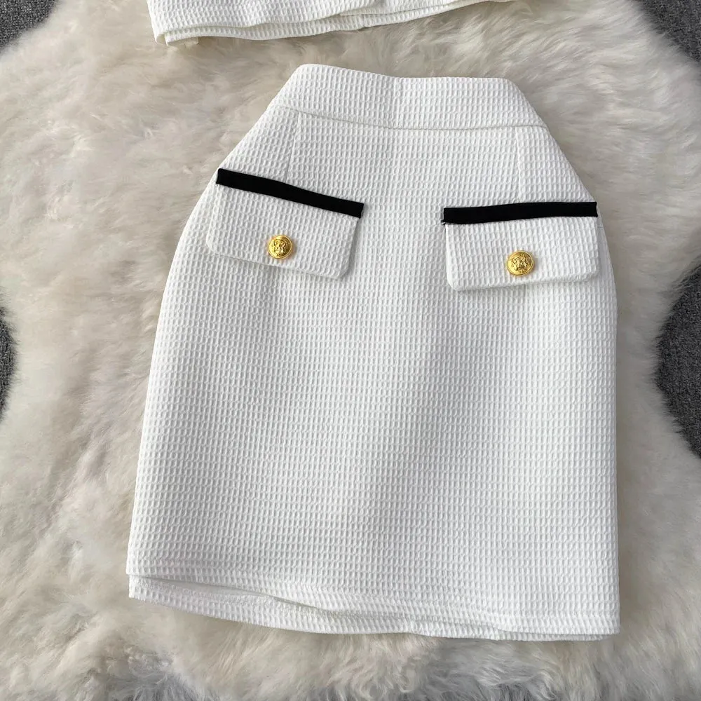 Bubble Sleeve  Skirt Suit