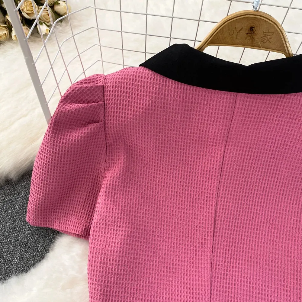 Bubble Sleeve  Skirt Suit