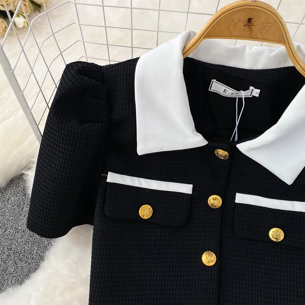 Bubble Sleeve  Skirt Suit