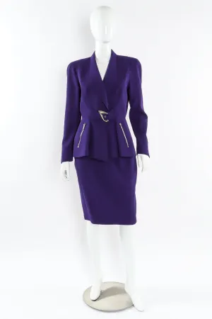 Buckle Jacket & Skirt Suit Set