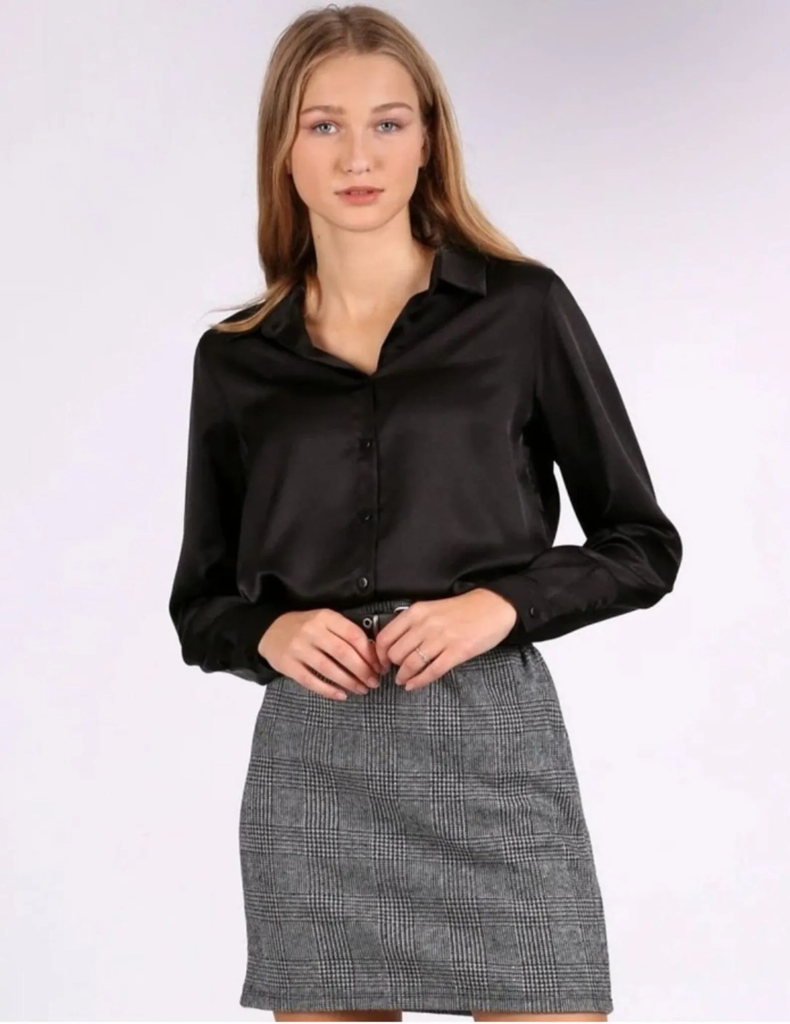 Button Up  Satin Shirt, Blouse