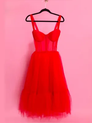 Camila Red Short Dress Size 8 Cup B IMMEDIATE SHIPPING/DELIVERY