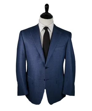 CANALI - Bold Blue Basket Weave Silk & Wool Blazer - 42R