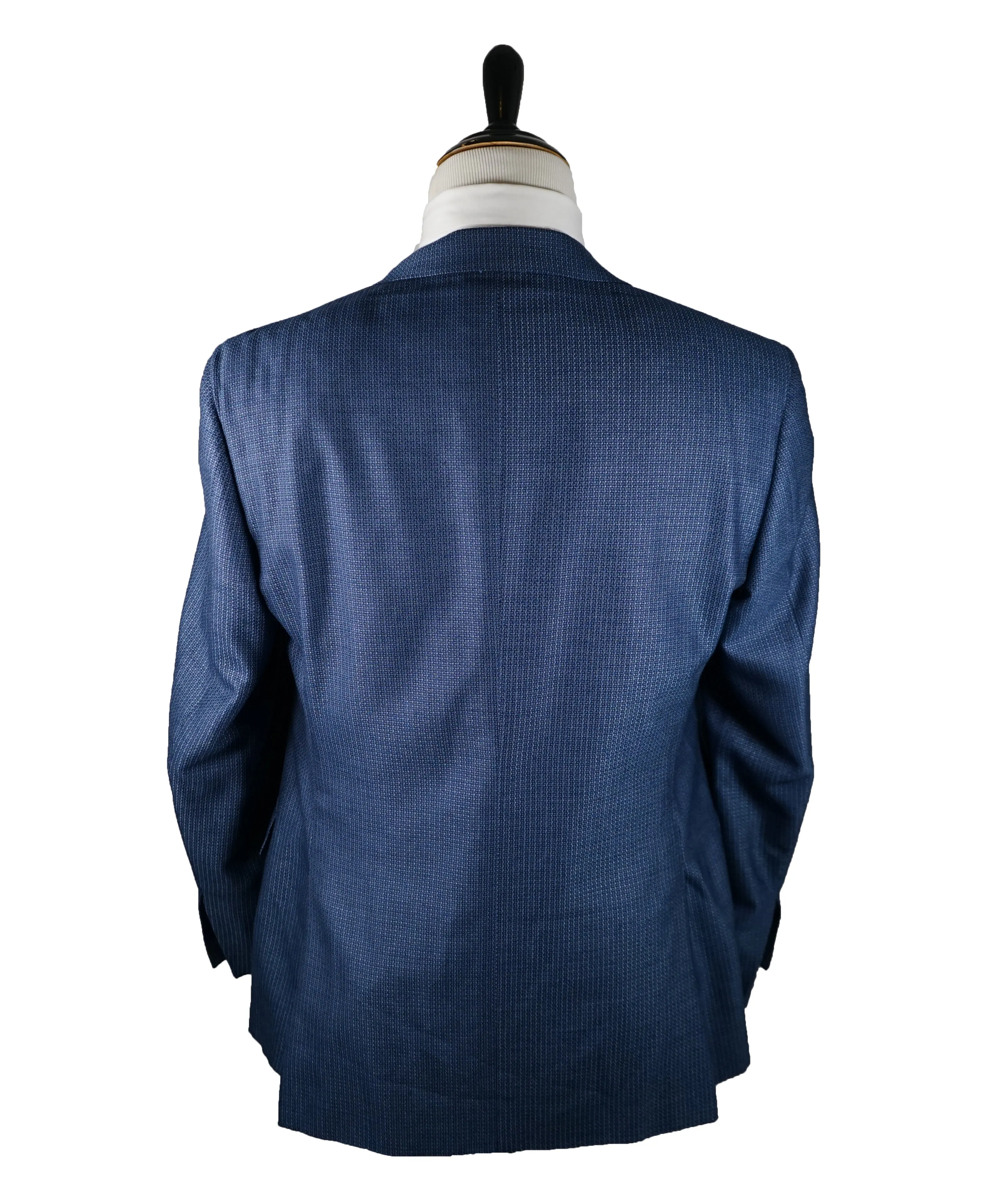 CANALI - Bold Blue Basket Weave Silk & Wool Blazer - 42R