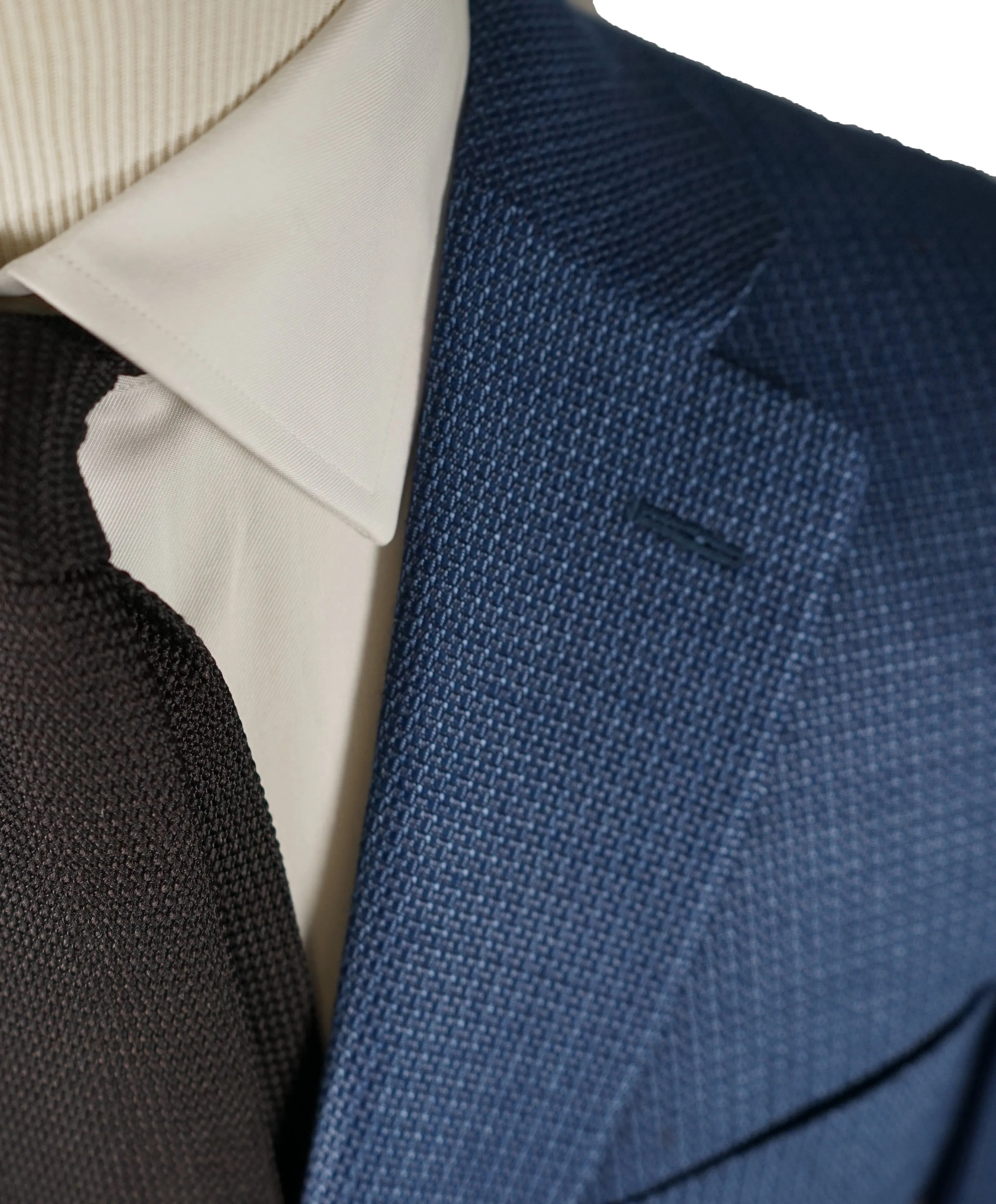 CANALI - Bold Blue Basket Weave Silk & Wool Blazer - 42R