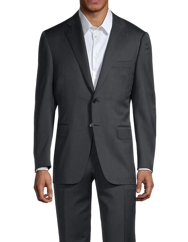*CANALI EXCLUSIVE* - PREMIUM Collection Super 150's Narrow Stripe Gray Suit  - 50R
