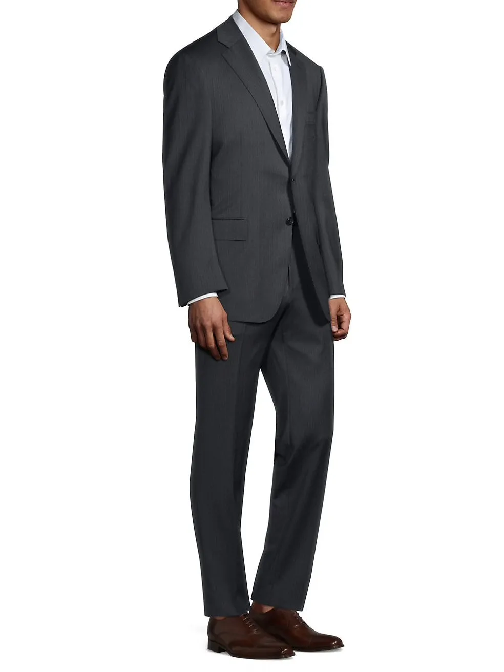 *CANALI EXCLUSIVE* - PREMIUM Collection Super 150's Narrow Stripe Gray Suit  - 50R