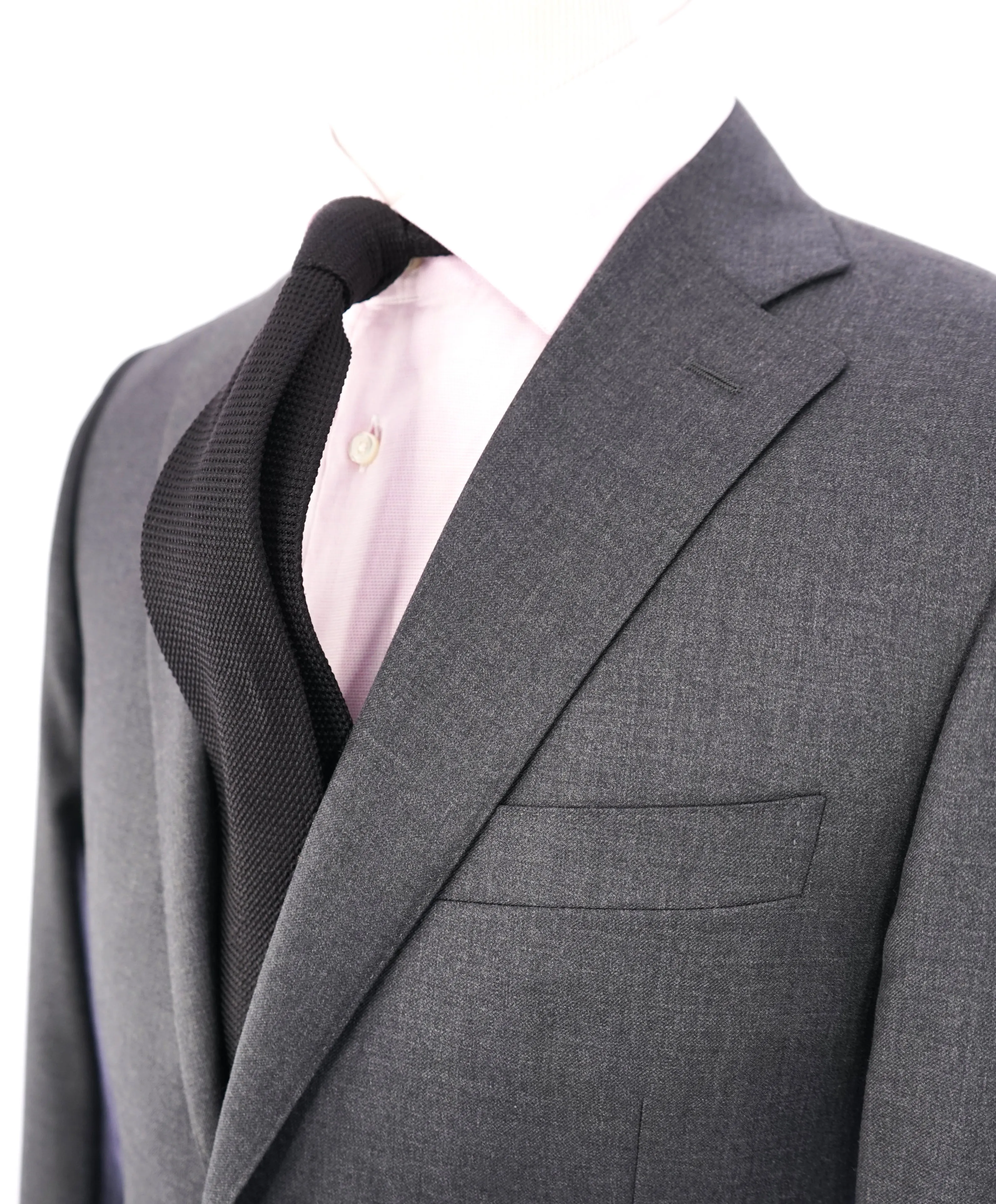 CANALI - Gray Charcoal Notch Lapel Iconic Suit - 44R