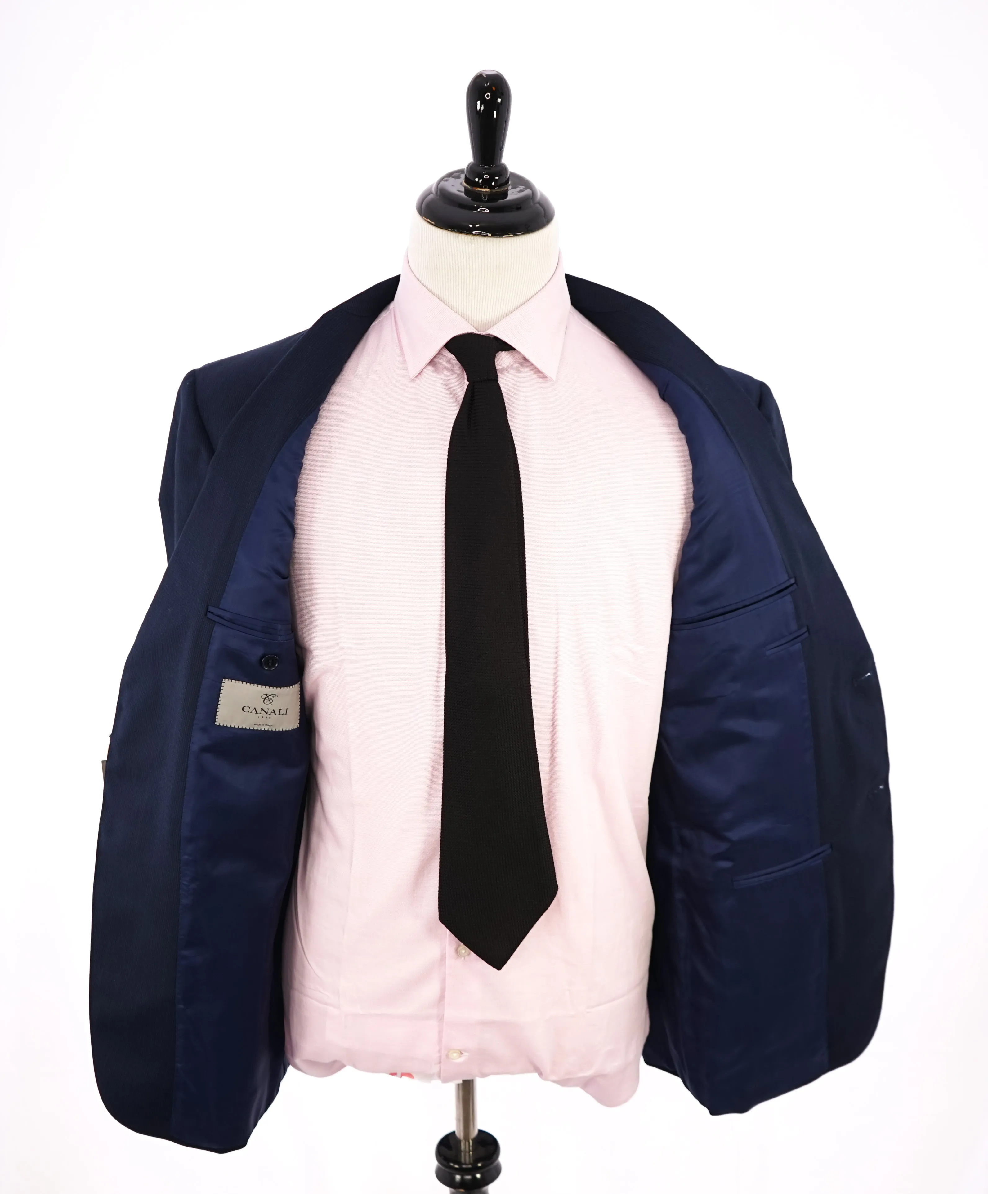CANALI - Royal Blue Travel Check Rope Textured Blazer - 44R