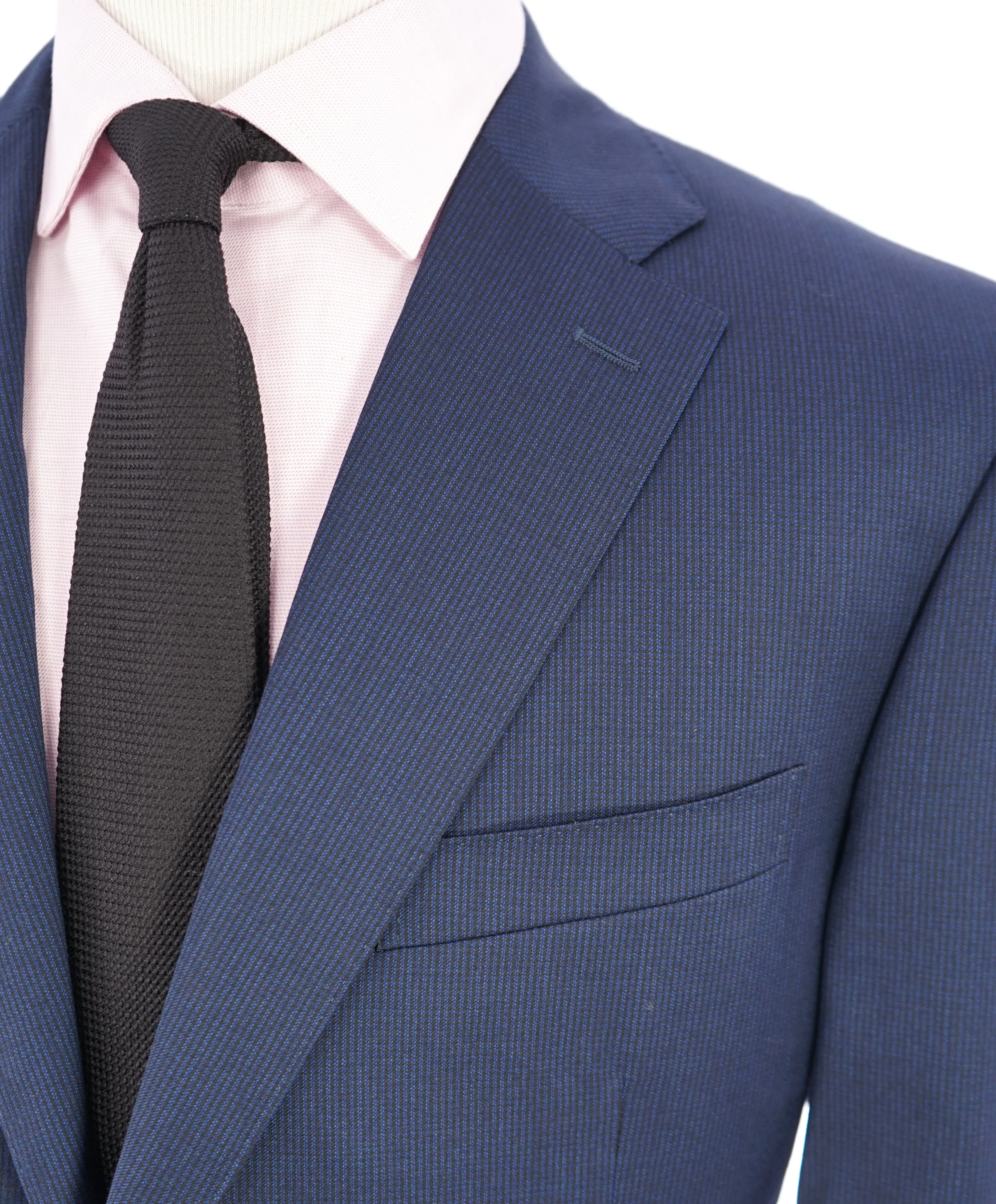 CANALI - Royal Blue Travel Check Rope Textured Blazer - 44R