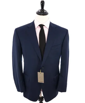 CANALI - Royal Blue Travel Check Rope Textured Blazer - 44R