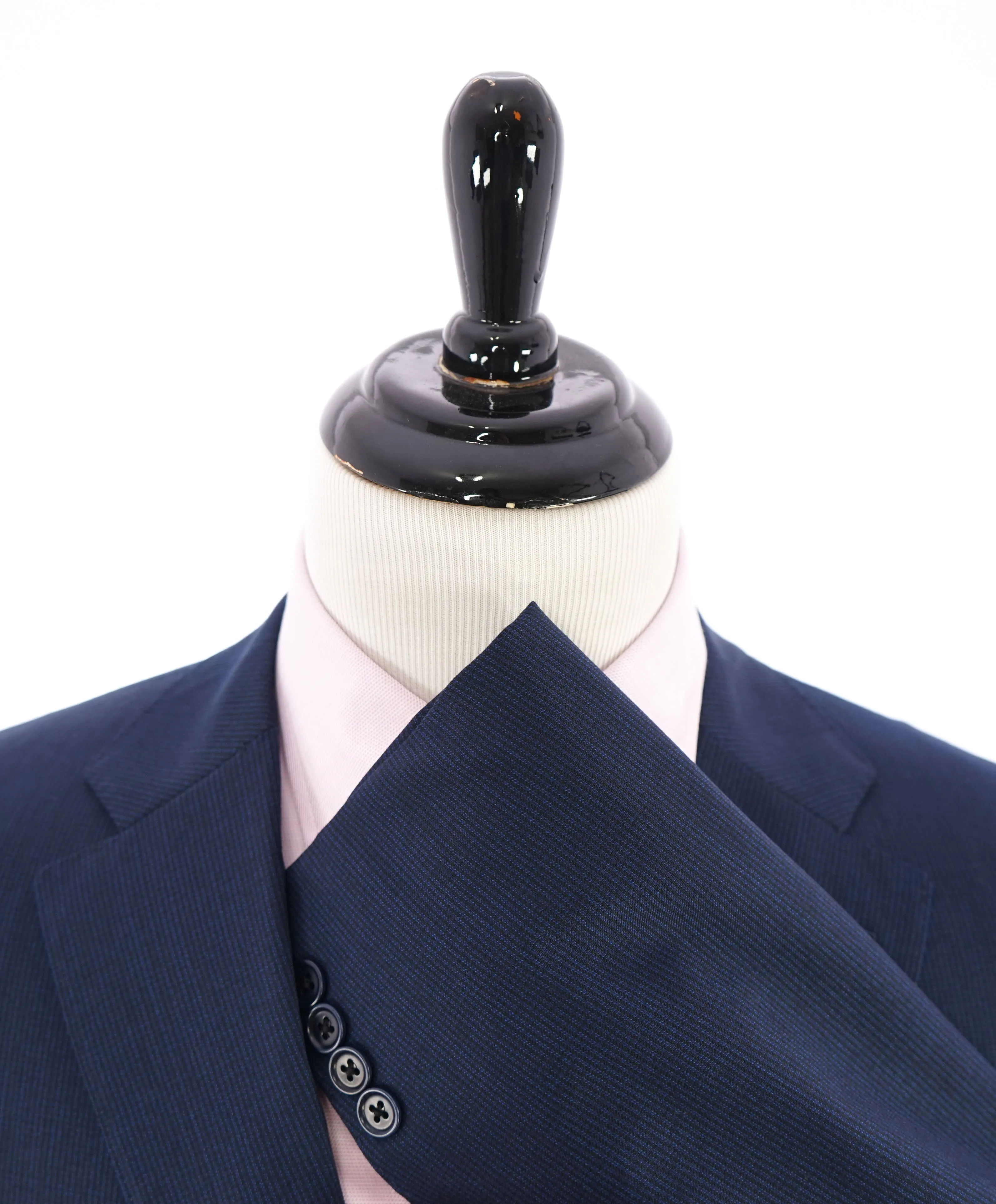 CANALI - Royal Blue Travel Check Rope Textured Blazer - 44R