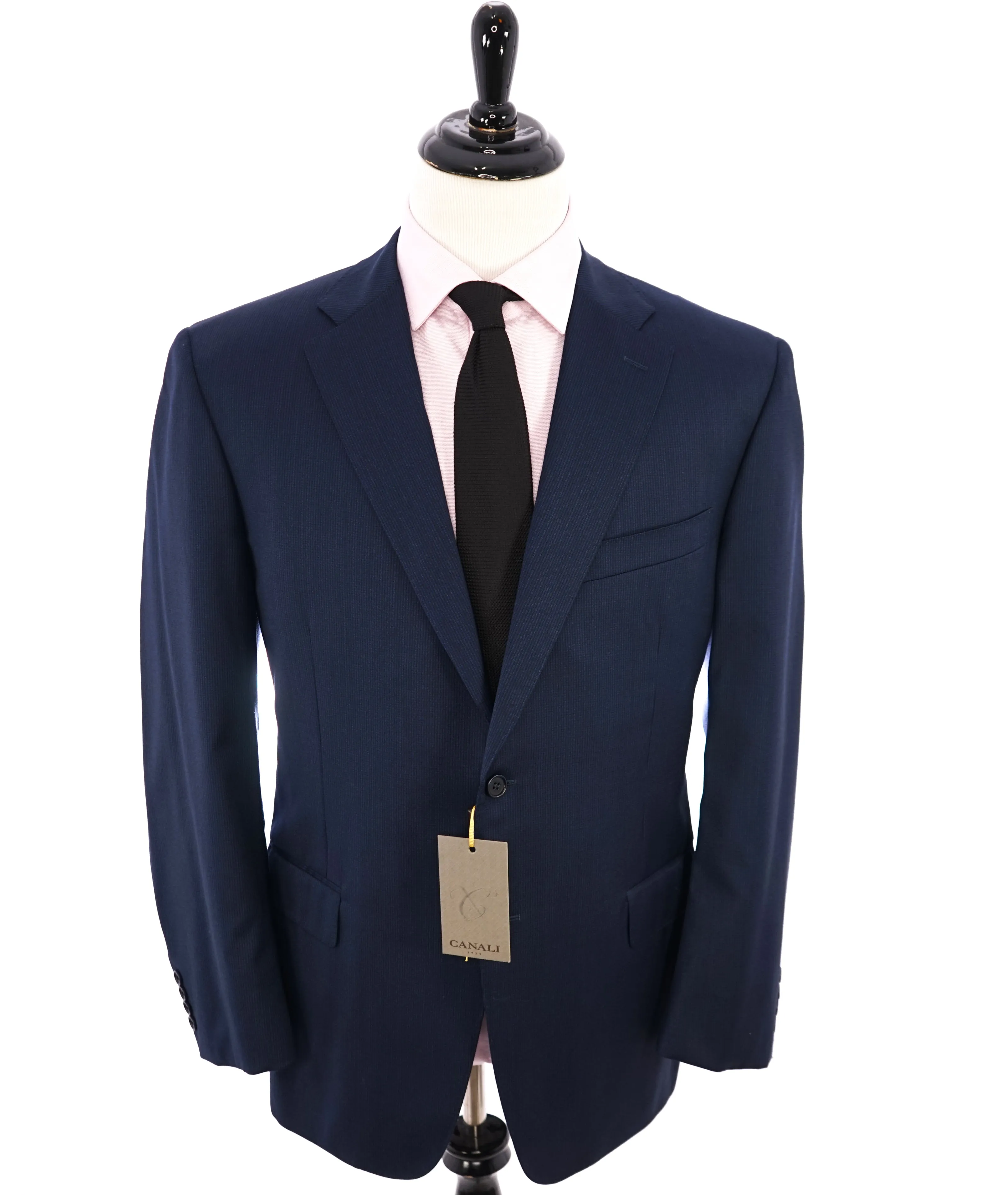 CANALI - Royal Blue Travel Check Rope Textured Blazer - 44R