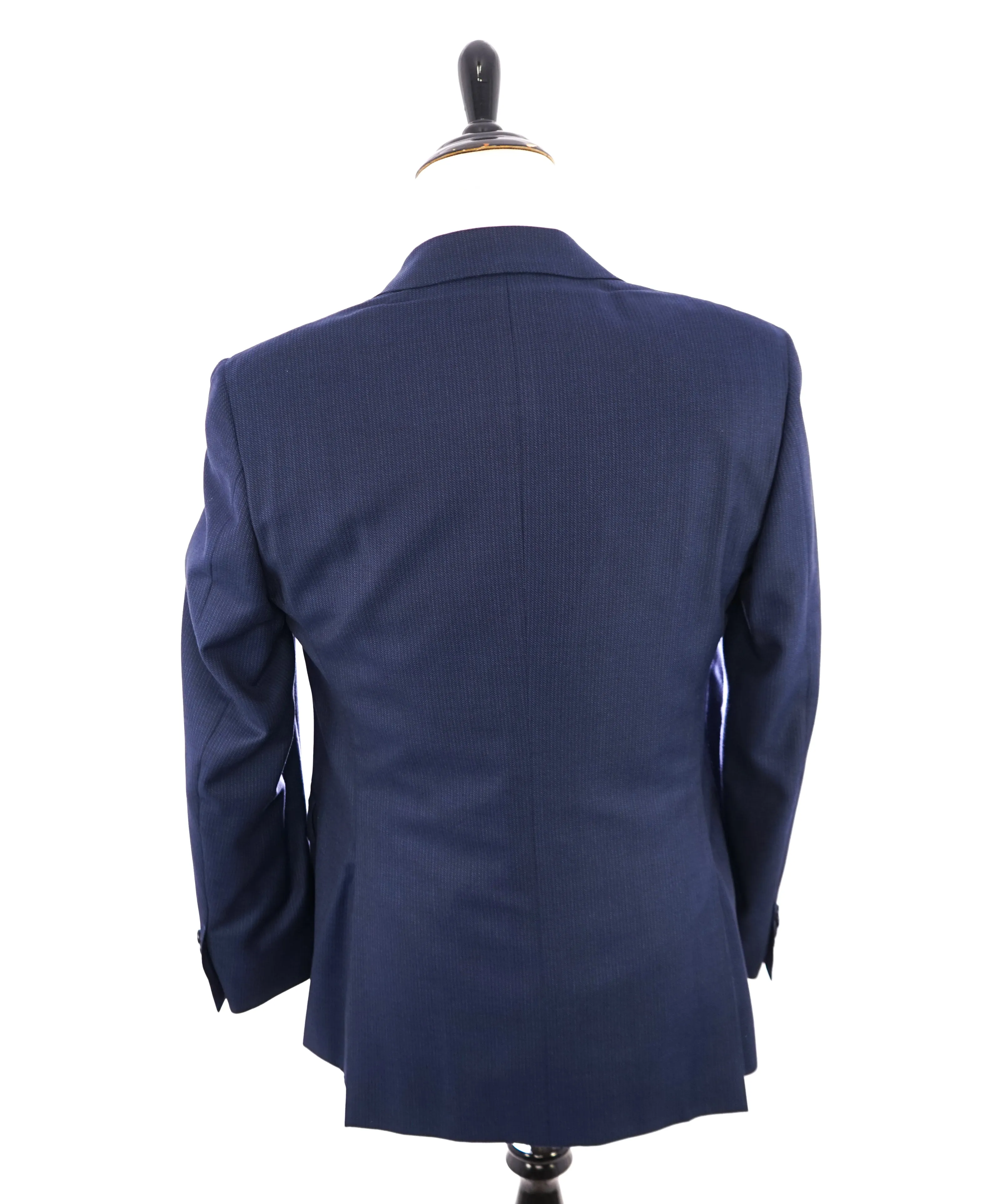 CANALI - Textured Tonal Blue Birdseye Notch Lapel Suit - 40R