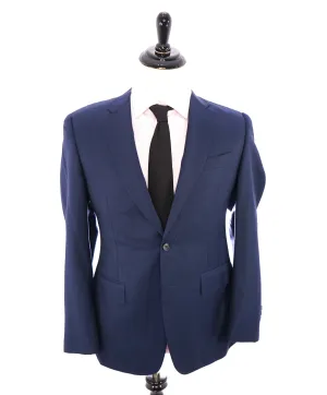 CANALI - Textured Tonal Blue Birdseye Notch Lapel Suit - 40R