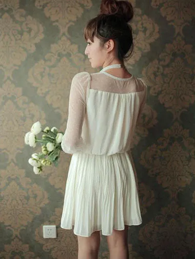candy dance pleated chiffon dress