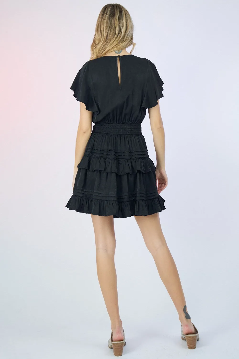 Can’t Stop You Black Ruffle Dress