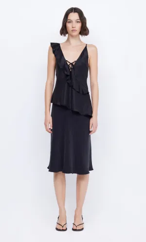 CHANTILLY FRILL CAMI - BLACK