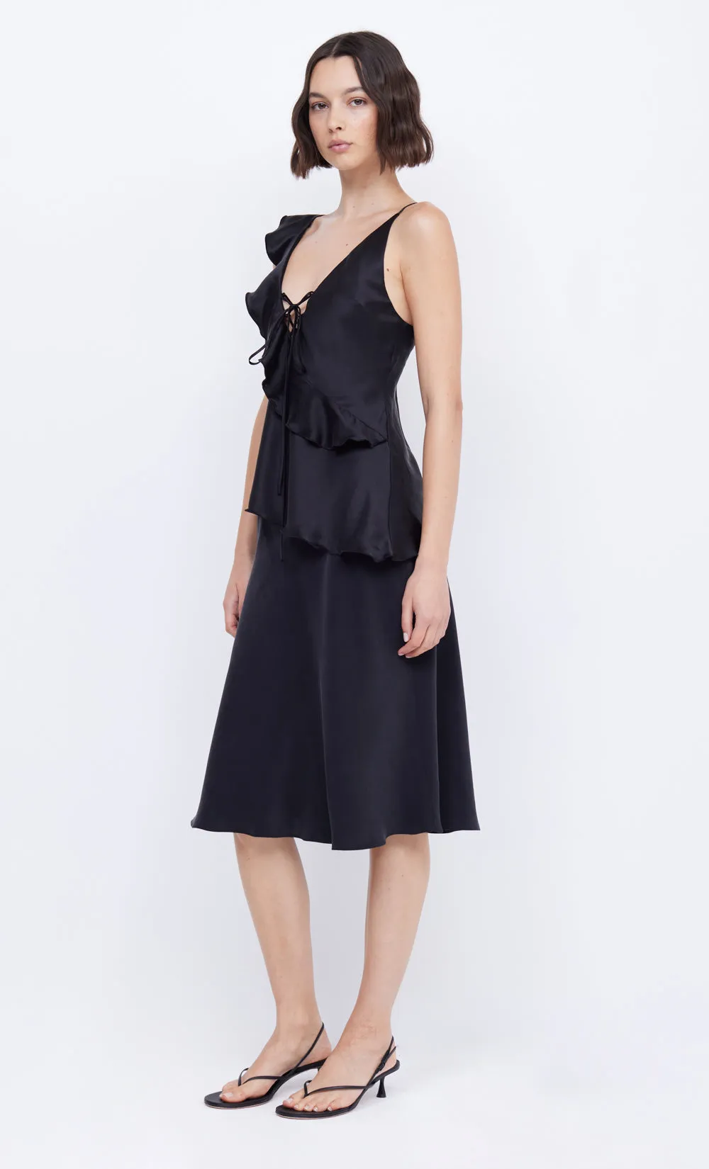 CHANTILLY FRILL CAMI - BLACK