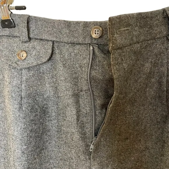 Classic Ralph Lauren Blue Label Gray Wool Pencil Skirt with Front Zipper Size 10