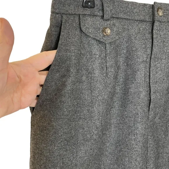 Classic Ralph Lauren Blue Label Gray Wool Pencil Skirt with Front Zipper Size 10