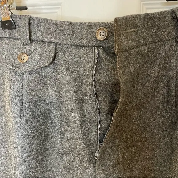 Classic Ralph Lauren Blue Label Gray Wool Pencil Skirt with Front Zipper Size 10