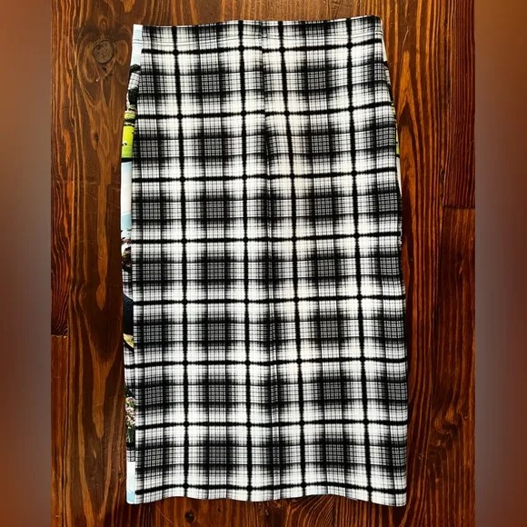 CLOVER CANYON Neoprene Scotland Pencil Skirt Plaid