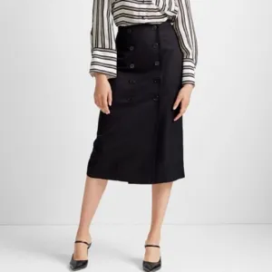 Club Monaco Black Button Front Pencil Skirt Size 12