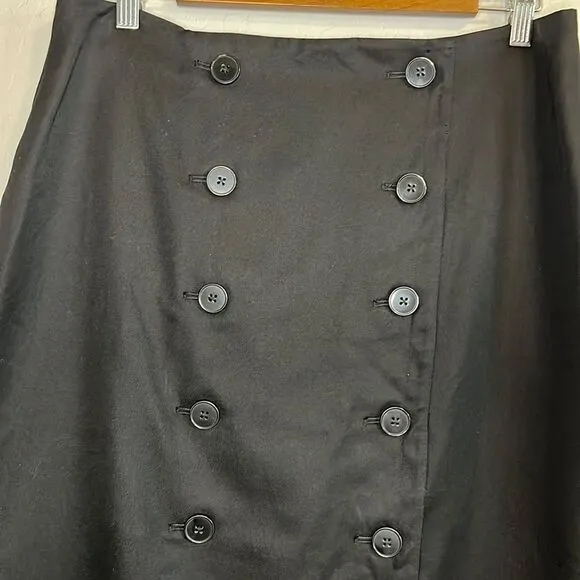 Club Monaco Black Button Front Pencil Skirt Size 12