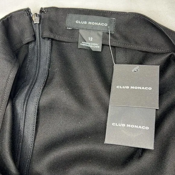 Club Monaco Black Button Front Pencil Skirt Size 12
