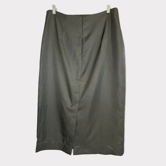 Club Monaco Black Button Front Pencil Skirt Size 12