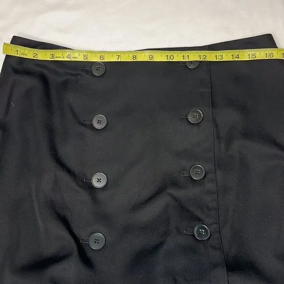 Club Monaco Black Button Front Pencil Skirt Size 12