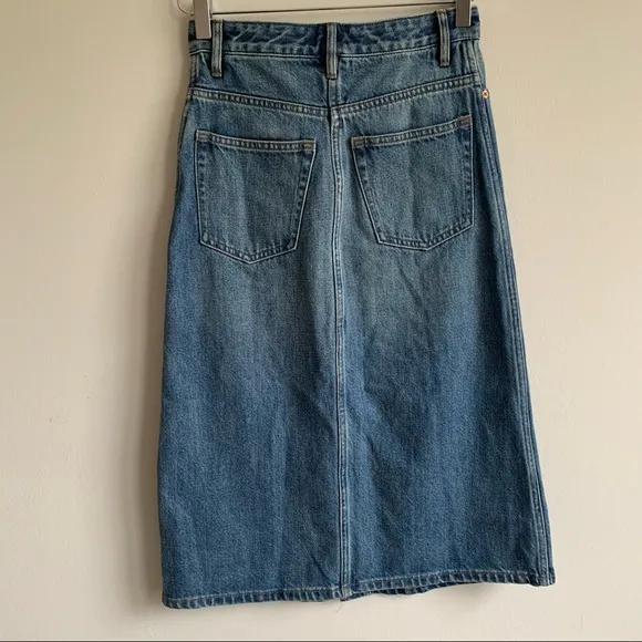 Club Monaco Denim Midi Skirt
