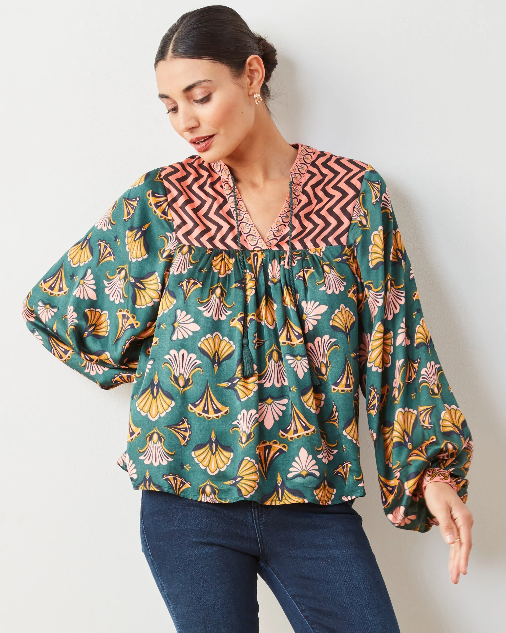 Cocktail Hour - Tides Turned Blouse - Gemstone