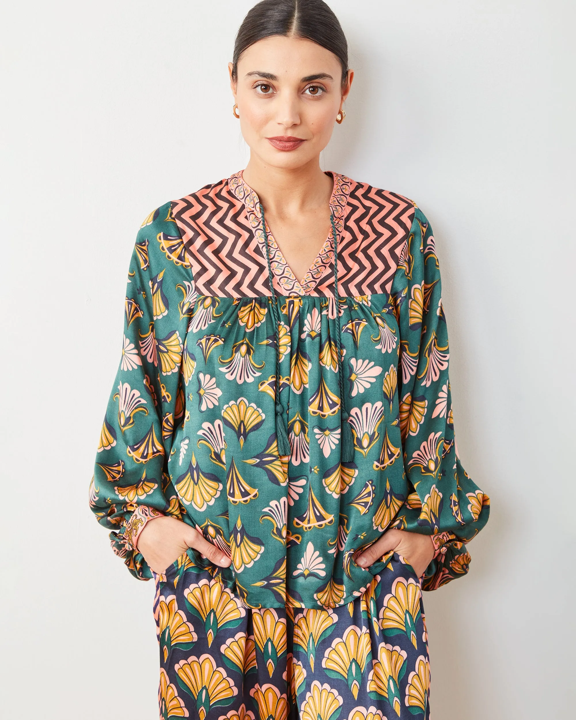 Cocktail Hour - Tides Turned Blouse - Gemstone