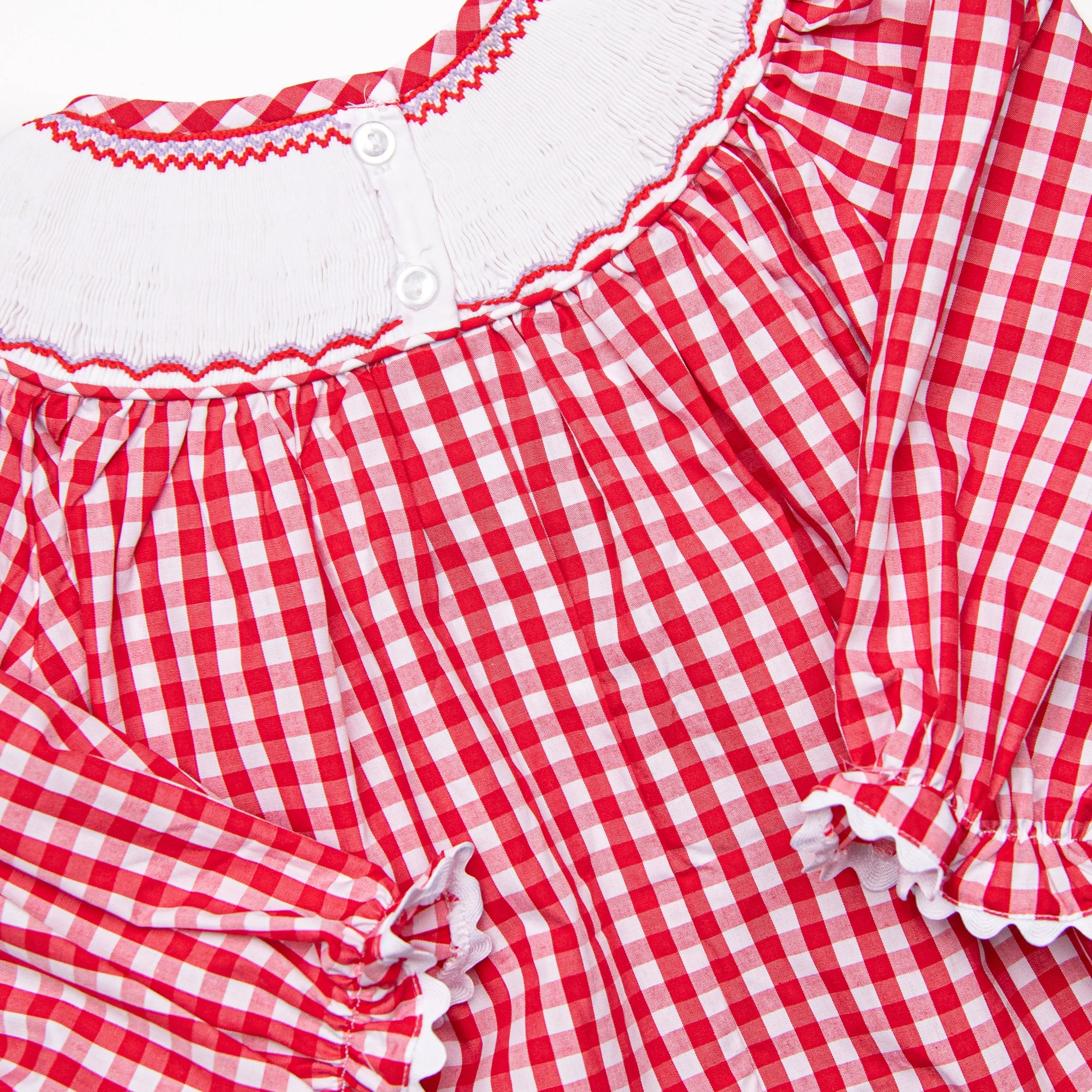 Conversation Hearts Smocked Bishop Dress, Red
