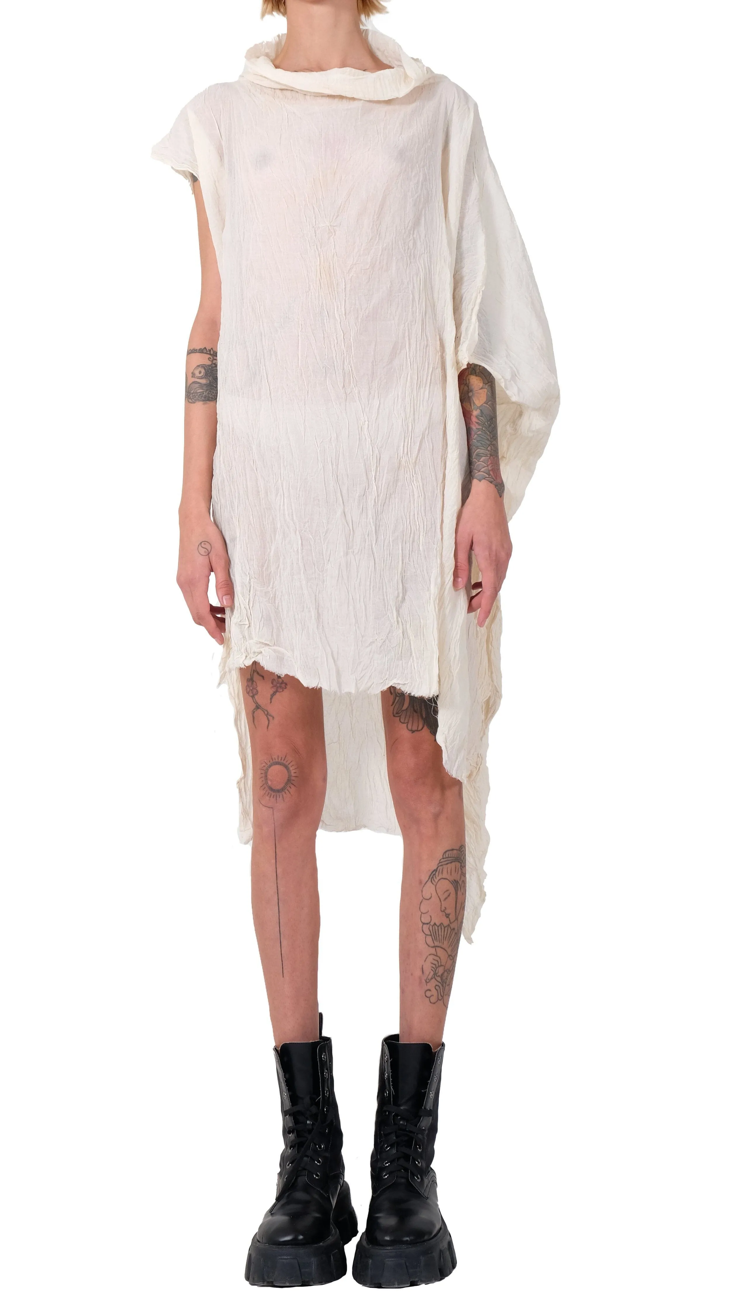 Cotton Turtleneck Cape