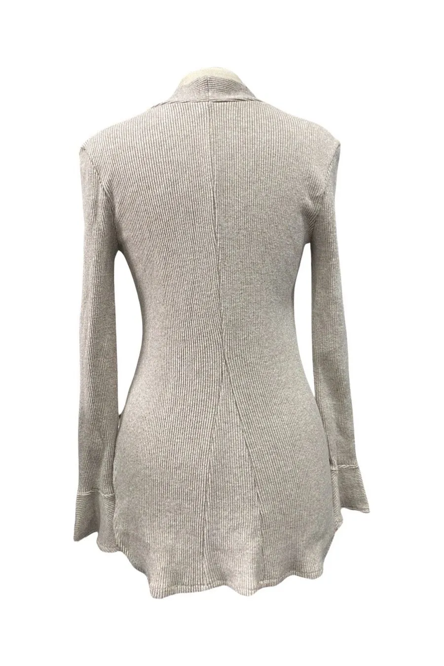 COURTNEY  Long Sleeve Button Down Ribbed Cardigan Oatmeal