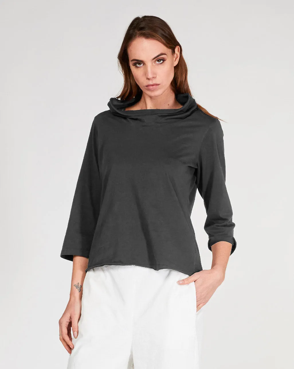 Cowl Turtleneck T-Shirt