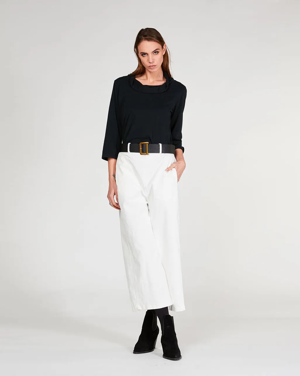 Cowl Turtleneck T-Shirt